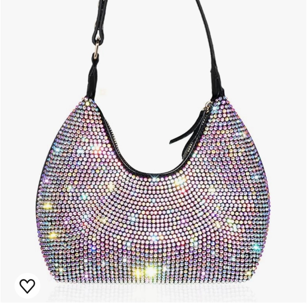 Rhinestone Handbag Black Clutch Purses for Women Evening